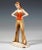 Very rare art ceramic figurine of the 1930s: standing girl with a dotted headscarf tied to the back of her head in orange...