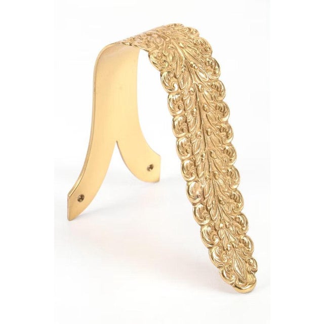 Mid-Century Modern Vintage Houlès Brass Tiebacks, a pair For Sale - Image 3 of 4