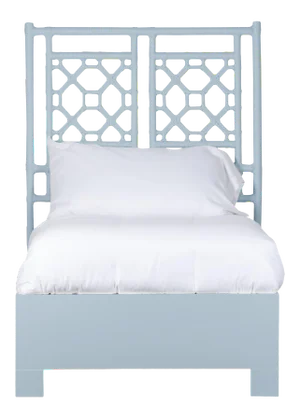Lattice Back Bed Twin Extra Long - Blue