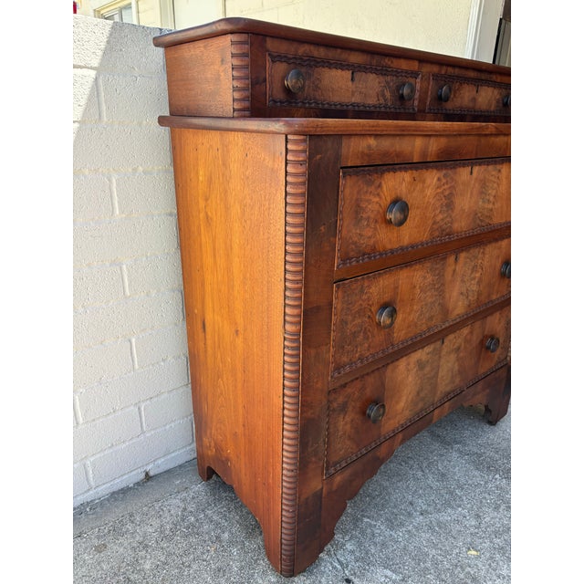 Antique Victorian Late 19th Century Stepback Dresser / Chest of Drawers on Caster For Sale - Image 9 of 11