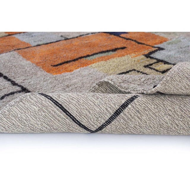 Contemporary Premium Hand-Knotted Moroccan Wool Rug | 12'1" X 8'8" | One of a Kind For Sale - Image 3 of 8