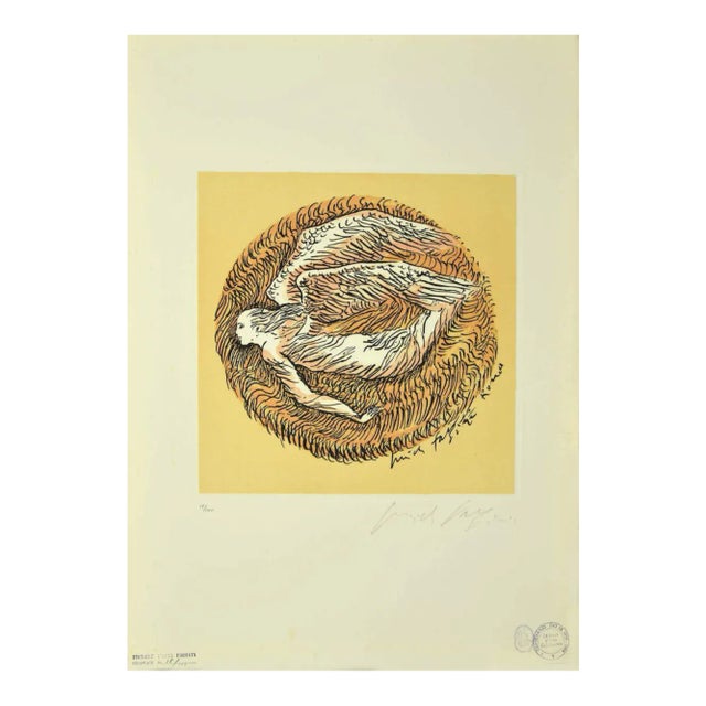 Pericle Fazzini, The Angel, Etching and Lithograph, 1981 For Sale