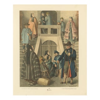 Harz Folk Costumes, 1875, Chromolithograph Print For Sale