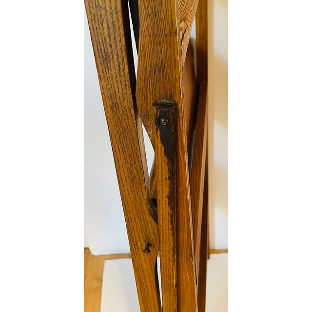 Brown Antique American Arts and Crafts Carved Book Shelving Rack Etagere For Sale - Image 8 of 9