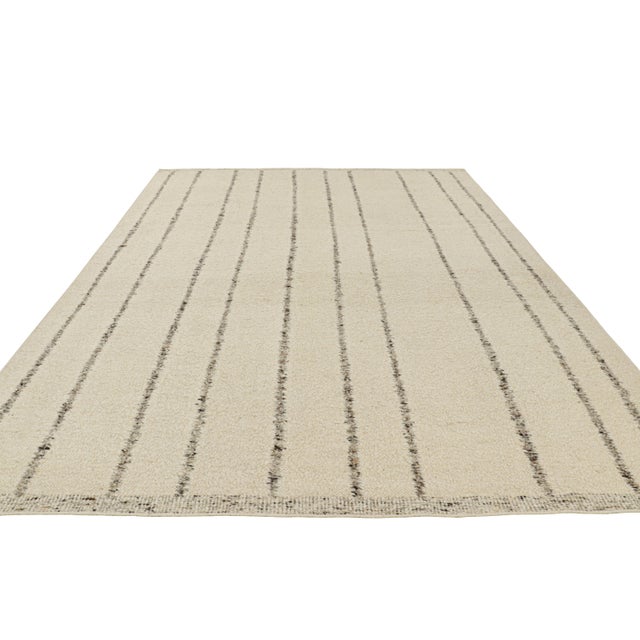 2010s Rug & Kilim’s Contemporary Kilim in Cream and White With Stripes For Sale - Image 5 of 7