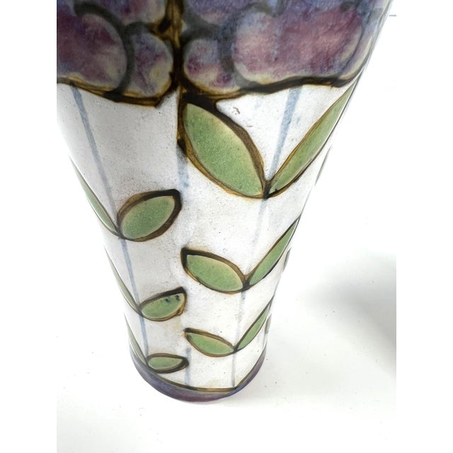 1910s Pair of Royal Doulton Stoneware Vase by Bessie Newburg For Sale - Image 10 of 12