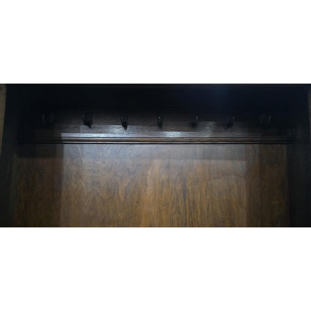 Brown Oak Hanging Hall Robe, 1900s For Sale - Image 8 of 11