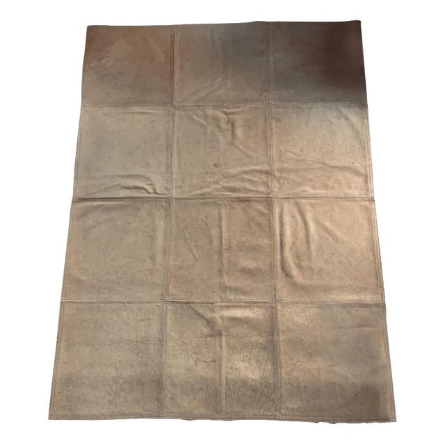 Postmodern Blond Leather Cow Rug, Italy, 1990s For Sale