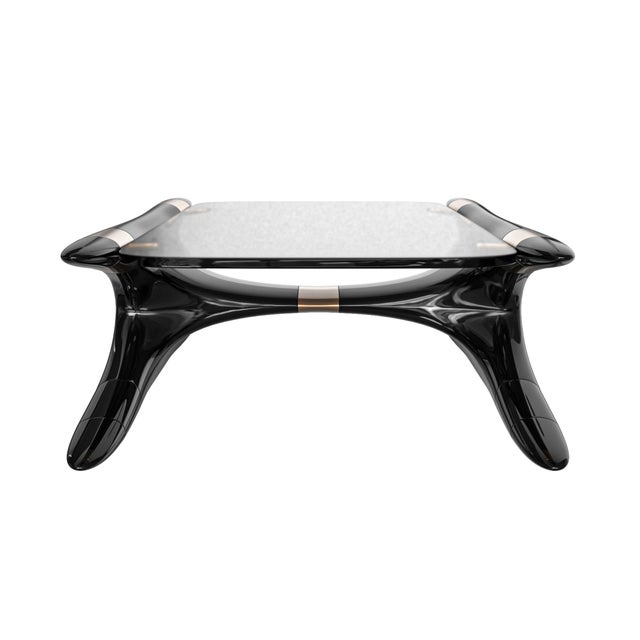 Not Yet Made - Made To Order "Scintilla" Coffee Table With Stainless Steel and Bronze, Handmade For Sale - Image 5 of 8