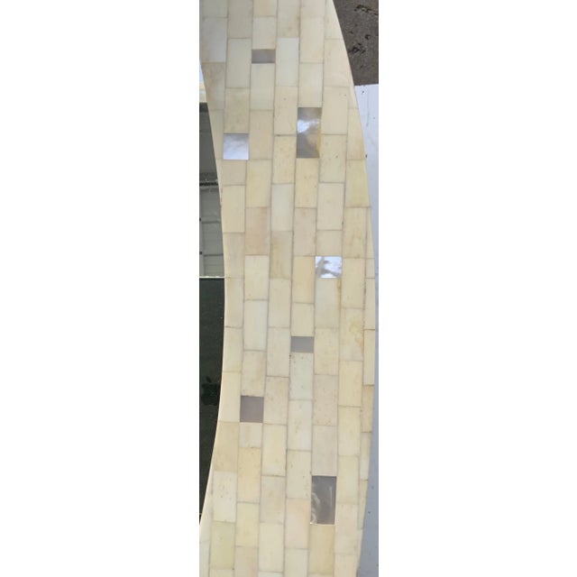 Glass Ron Seff Egg Form Bone & Mother of Pearl Inlaid Mirror For Sale - Image 7 of 7