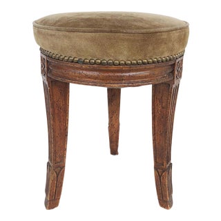 Antique Louis XVI Style 3-Legged Stool, Splayed Legs, 19thC For Sale