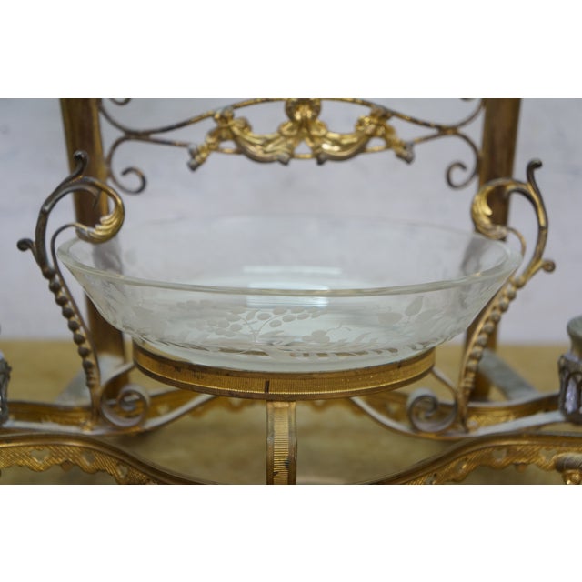 Antique French Napoleon III Neoclassical Gilt Bronze Vanity Mirror Watch Stand For Sale - Image 14 of 18
