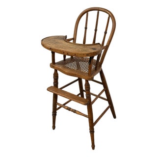 Victorian Cane Seat Child’s High Chair, 19th Century For Sale