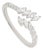 Modernist 14k White Gold Natural Diamond Open Bypass Ring Size 6.5 For Sale