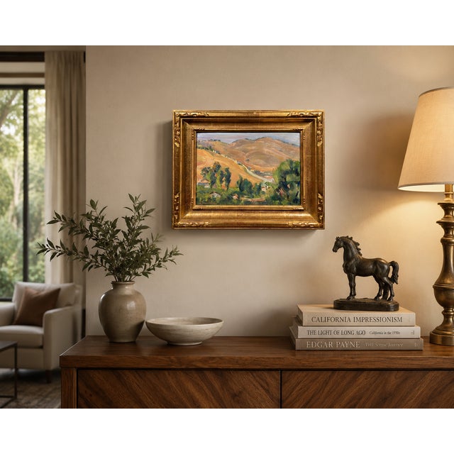 Donna Norine Schuster - 1920s View of the Hollywood Hills-Oil Painting California Impressionist - Oil painting on canvas...