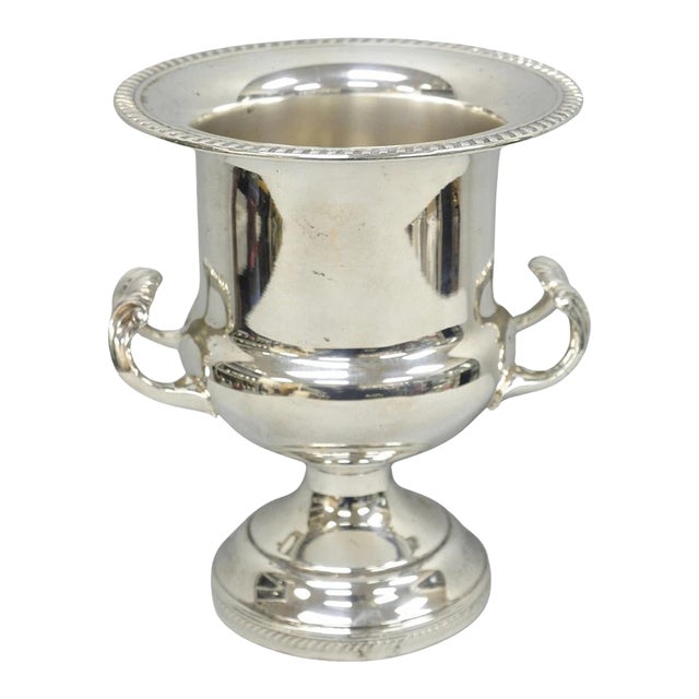 Vintage English Regency Style Silver Plated Champagne Chiller Bar Ice Bucket For Sale