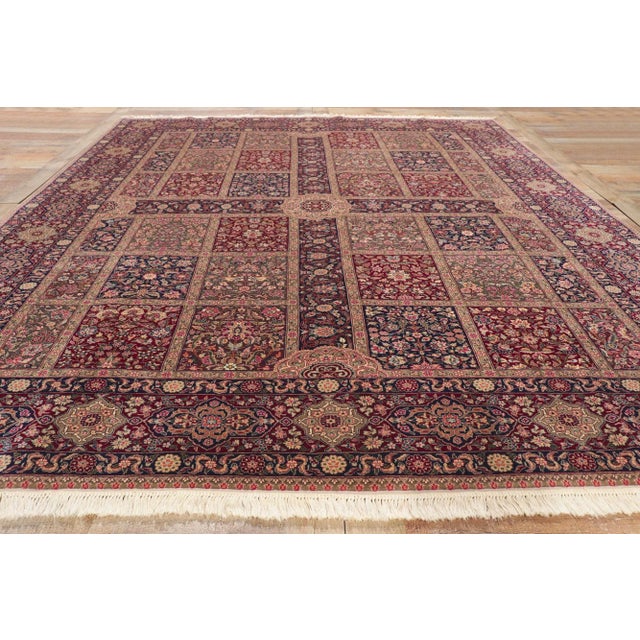 Burgundy Vintage Persian Style Charbagh Rug - 07'10 X 09'11 For Sale - Image 8 of 10