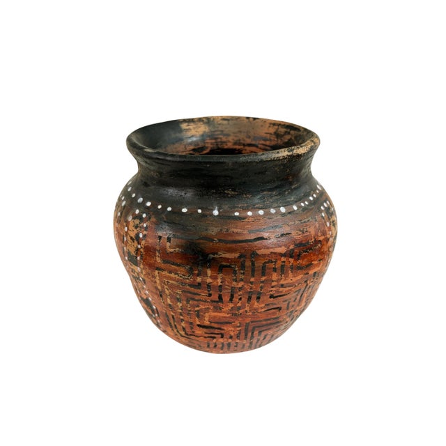 Brown Vintage Amazonian Asurini Indigenous Redware Ceramic Jar Brazil For Sale - Image 8 of 9