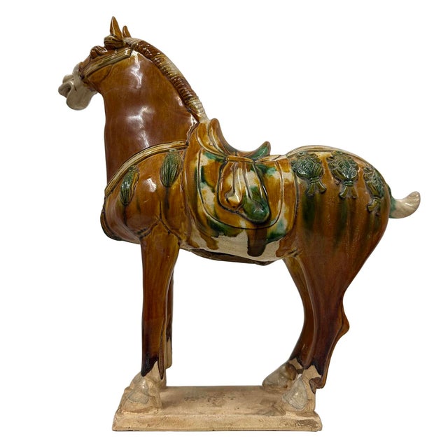 Brown 20th Century Chinese Ceramic Tang SanCai (Tri Color)Horse For Sale - Image 8 of 14