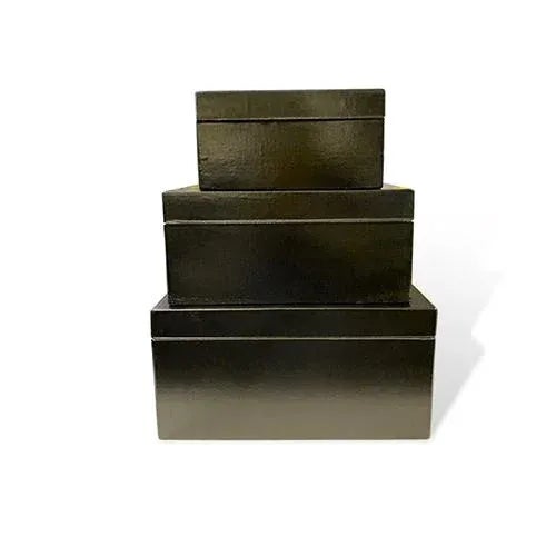 Asian Style Black Jewelry Boxes - Set of 3 For Sale - Image 4 of 6