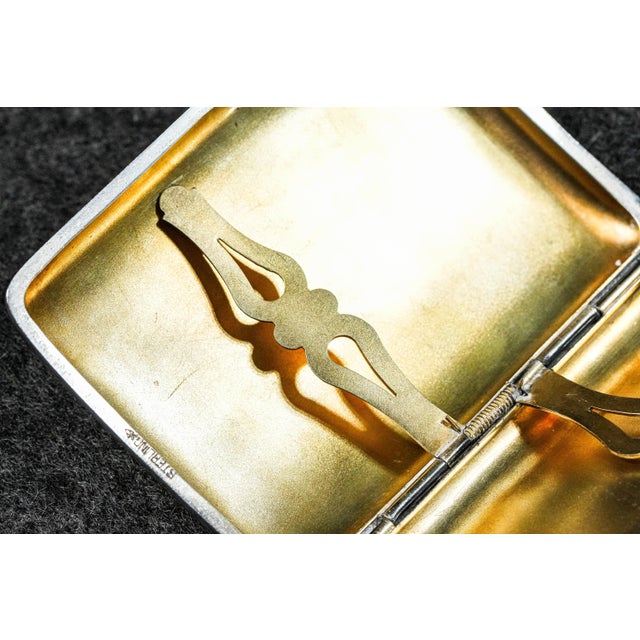 Fierce Hand Painted Enamel Tiger Antique Sterling Silver Luxury Cigarette Case Holder Tobacciana For Sale - Image 12 of 18