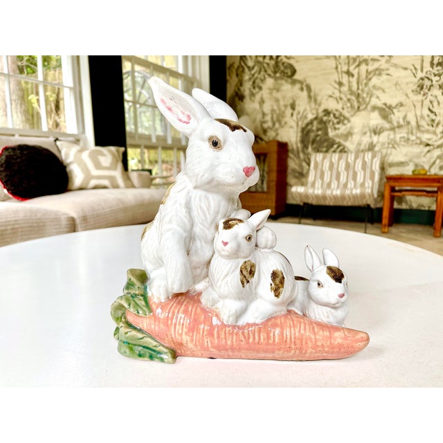 Vintage Provencal Ceramic Bunny Statue Chairish