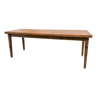 Farmhouse Table in Beechwood with Tapered Legs, France, 1970s For Sale