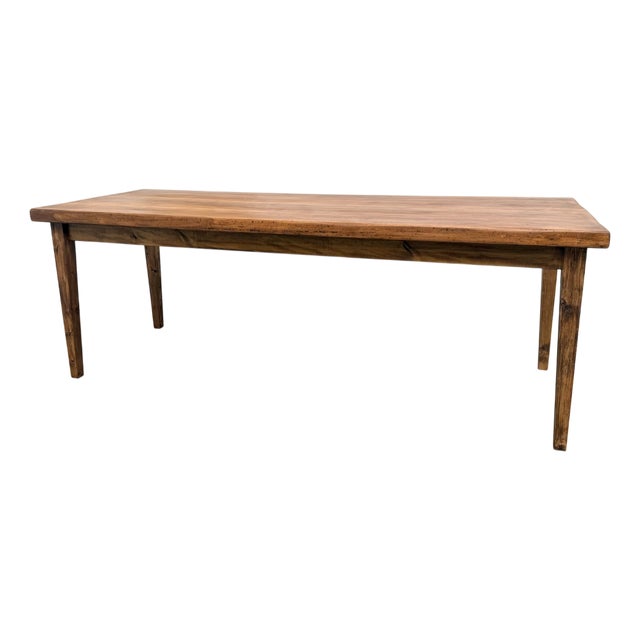 Farmhouse Table in Beechwood with Tapered Legs, France, 1970s For Sale