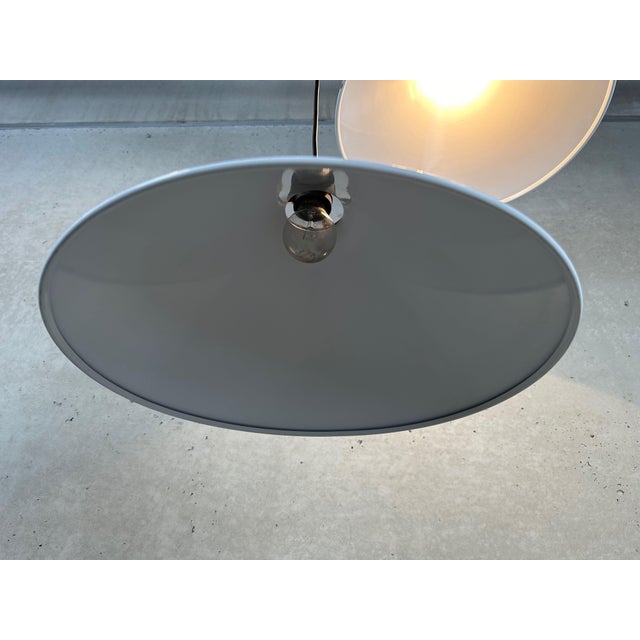 Vintage White Metal Pendant Lamps, 1980s, Set of 2 For Sale - Image 3 of 13