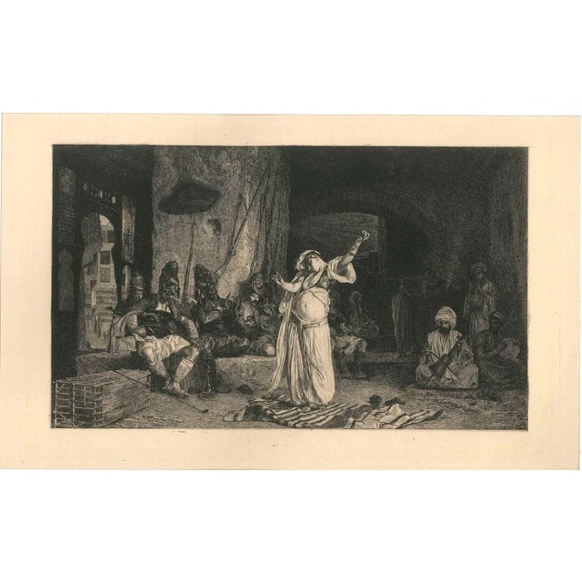 Danseuse Orientale - Original b/w Etching by Charles Courtry - 1880s 1880s For Sale - Image 3 of 4