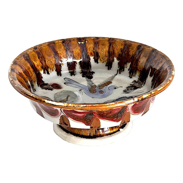 1970s Ken Edwards El Palomar Tonalá Mexico Ceramic Pedestal Bowl For Sale