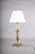Vintage Brass Candlestick Table Lamp with Green Accent, 1950s For Sale - Image 13 of 14