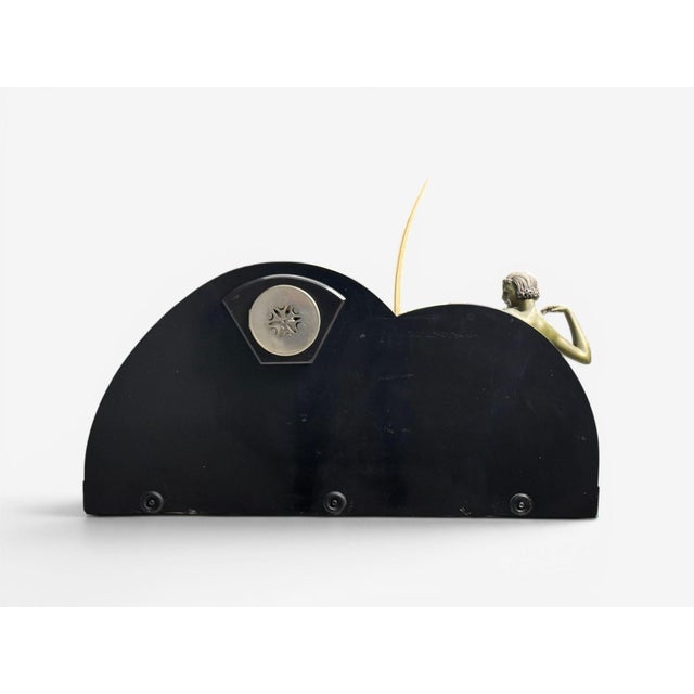 French Art Deco, Mantel Clock, Marble, Onyx, Gilt, France, 1930s For Sale - Image 9 of 10