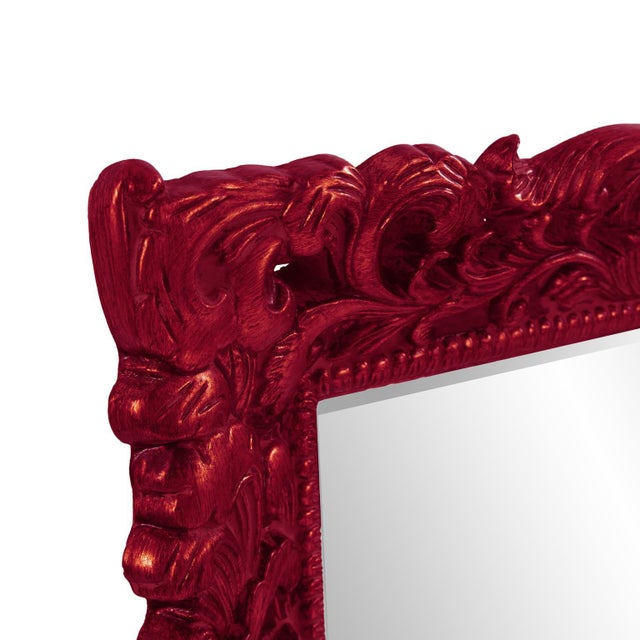 Kenneth Ludwig Chicago Barcelona Mirror - Glossy Red For Sale - Image 4 of 6