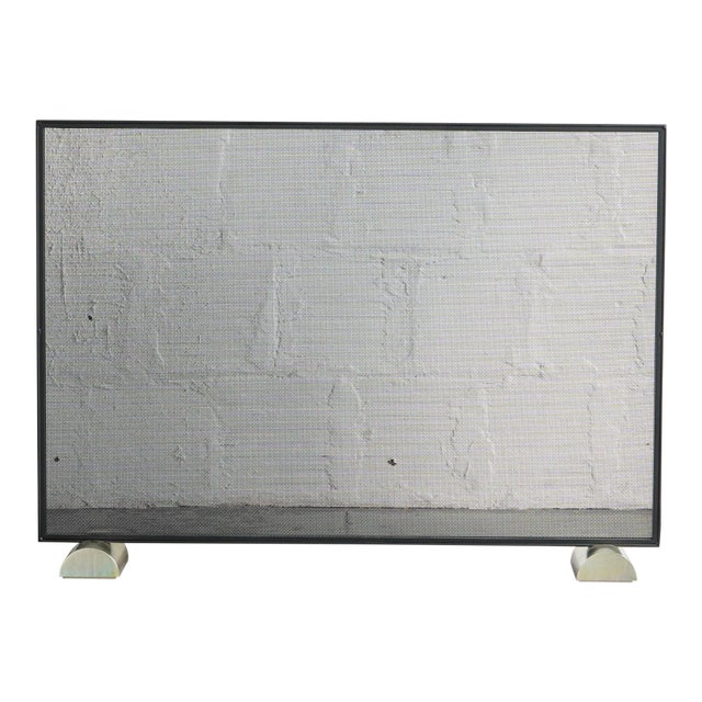 Custom Metal Fireplace Screen by BaseModern For Sale