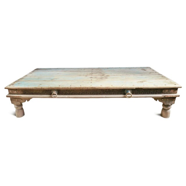 Indian Mid 20th Century Teak Takhat Coffee Table For Sale - Image 3 of 12