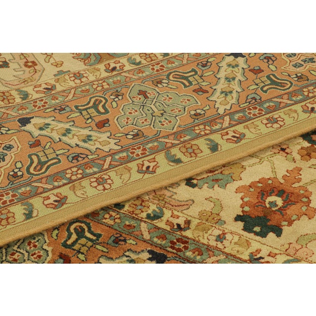 Textile Tetex Antique Hooked Rug, Warm Gold With Playful Floral Patterns - Rug & Kilim For Sale - Image 7 of 7