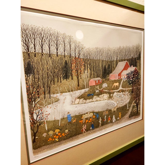 Drexel Final Clearance Cuca Romley b.1933 Signed Folk Art American Lifestyle Painted Etched Drawing of 20th Century For Sale - Image 4 of 18