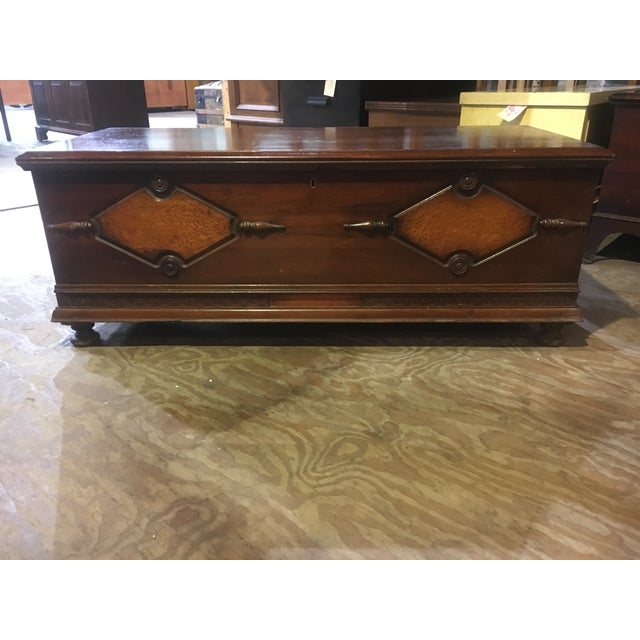 Nice Two-Tone Antique Cedar Chest by "West Branch, Milton, PA." 1920's style, 2-tone with select walnut & cherry veneers....