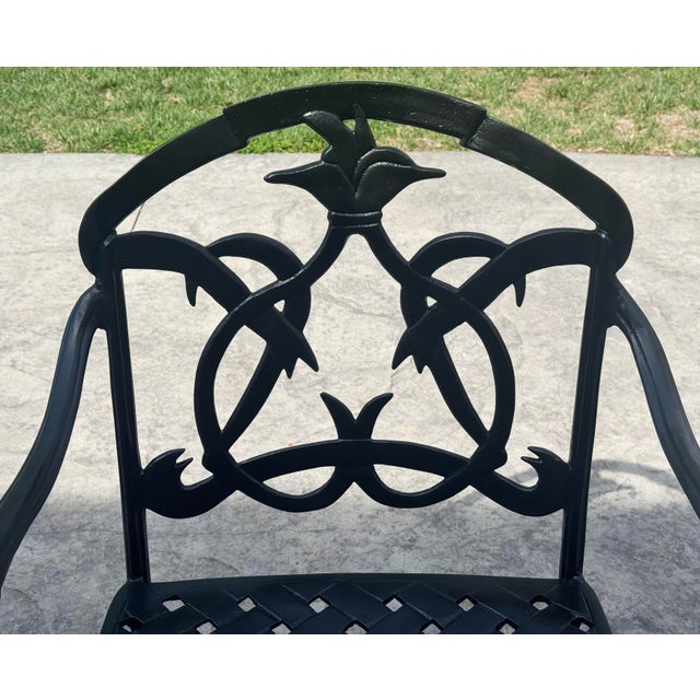 Vintage Black Hummingbird Motif Outdoor Dining Set, Set of 5 For Sale - Image 14 of 15