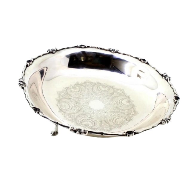 Metal Silver Fruit Bowl with Engravings For Sale - Image 7 of 7