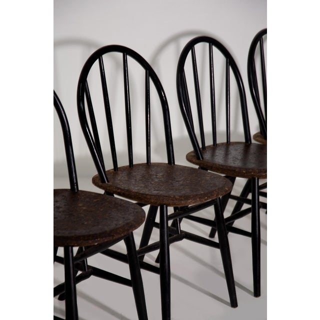 Wood Wood and Cork Chairs, 1970, Set of 6 For Sale - Image 7 of 14