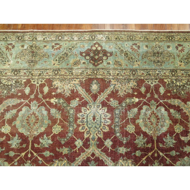 Antique Zabihi Collection Crimson Persian Tabriz Room Size Rug - 9'8" x 12'10" For Sale In New York - Image 6 of 11
