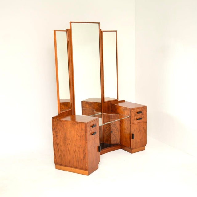 Art Deco Figured Walnut Dressing Table, 1930 For Sale - Image 4 of 13