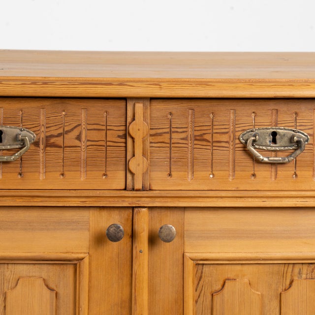 19th Century Swedish Pine Sideboard With Curved Sides For Sale - Image 9 of 18