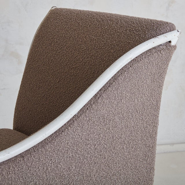 Italian 1950's Iron Daybed in Warm Brown Boucle For Sale In Chicago - Image 6 of 10