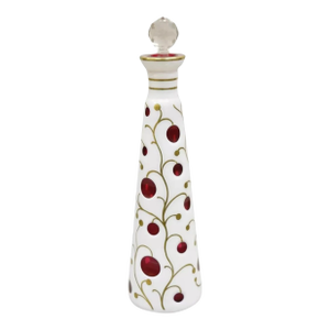 Vintage German Bohemian Cranberry Cased Glass Small Decanter With Stopper