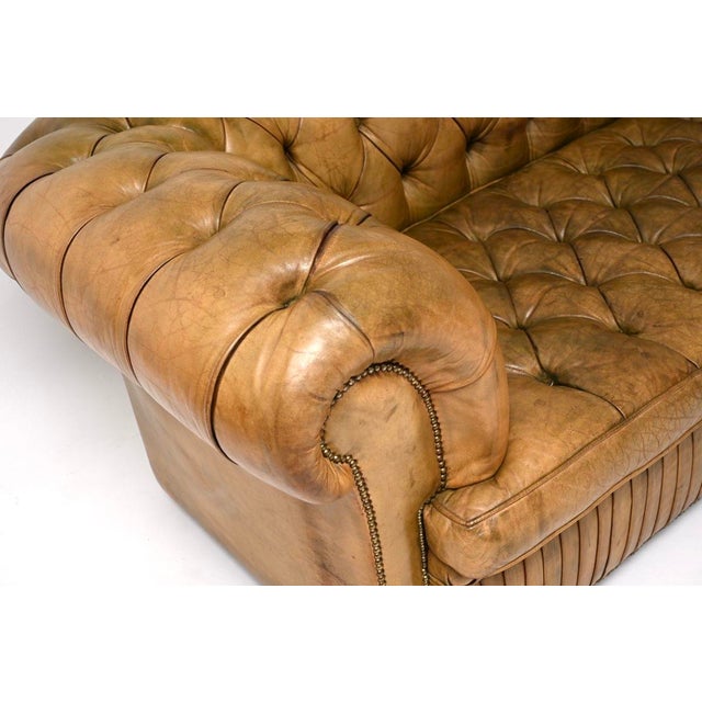 Deep-Buttoned Leather Chesterfield Sofa, 1930s For Sale - Image 6 of 11