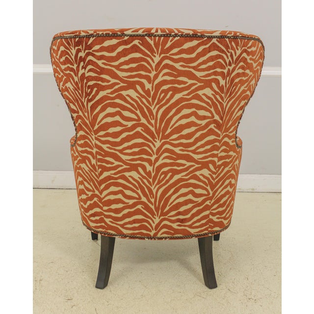 Ethan Allen Modern Design Animal Print Wing Chair & Ottoman Chairish