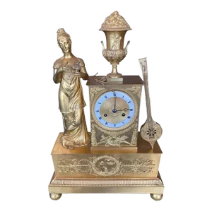 19th Century French Empire Dore Bronze Clock